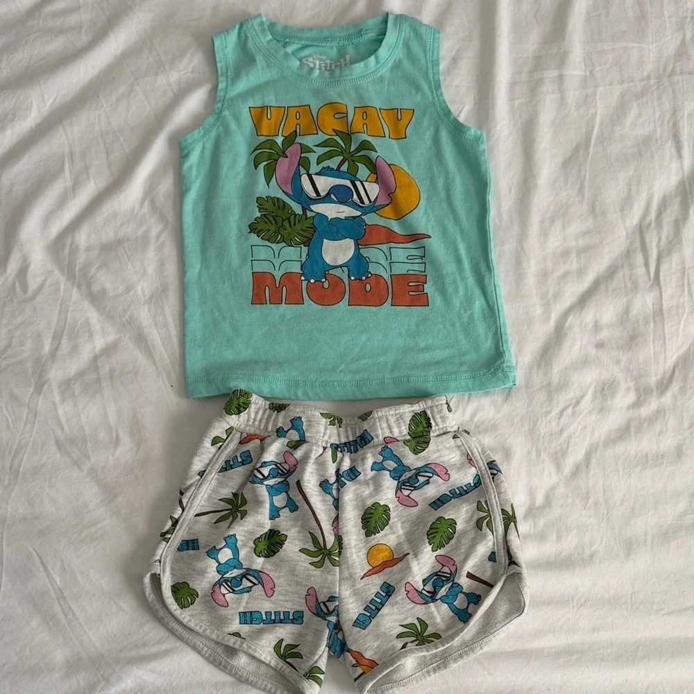 Disney stitch Aqua vacay mode size 2T